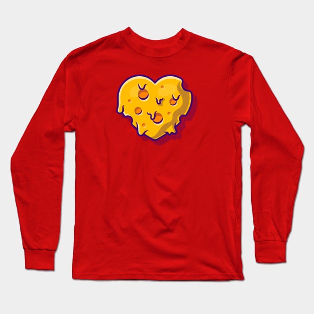 Cheese Love Melted Cartoon Long Sleeve T-Shirt by Catalyst Labs